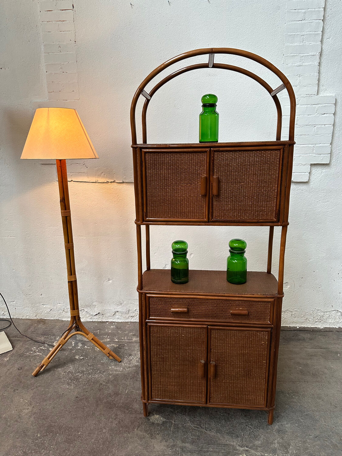 Rattan shelf/bookcase