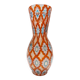 Rare Orange Murano Glass Vase by Ercole Barovier model "Rotellati", Italy