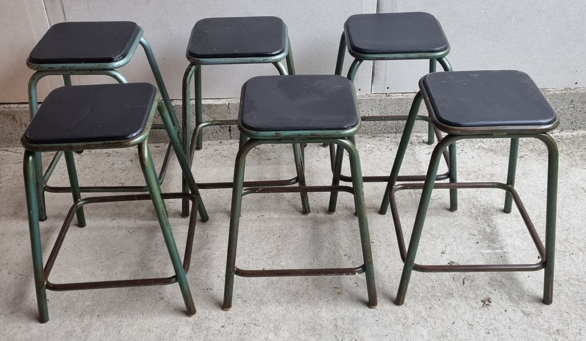 Industrial stools, Gaston Cavaillon for Mullca, vintage