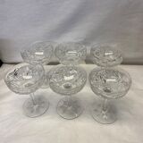 6 crystal champagne glasses