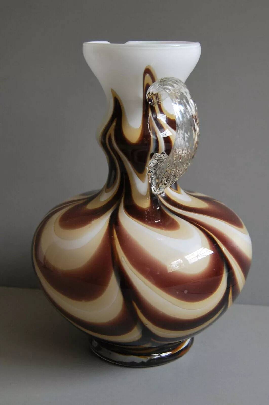 PITCHER SHAPED VASE - GLASS - OPALINE FLORENCE - MADE IN ITALY