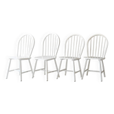 Ensemble de 4 chaises scandinaves contemporaines blanches