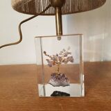 Resin lamp with amethyst shaft inclusion