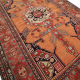 Antique Caucasian Handmade Wool Shirvan Rug 1890- 128x188cm