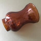 Amber glass tulip for suspension or kerosene lamp. Hemmed edge