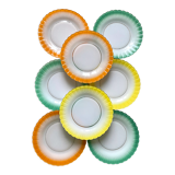 Colorful vintage Duralex plates