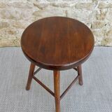 High stool in solid wood 60s
