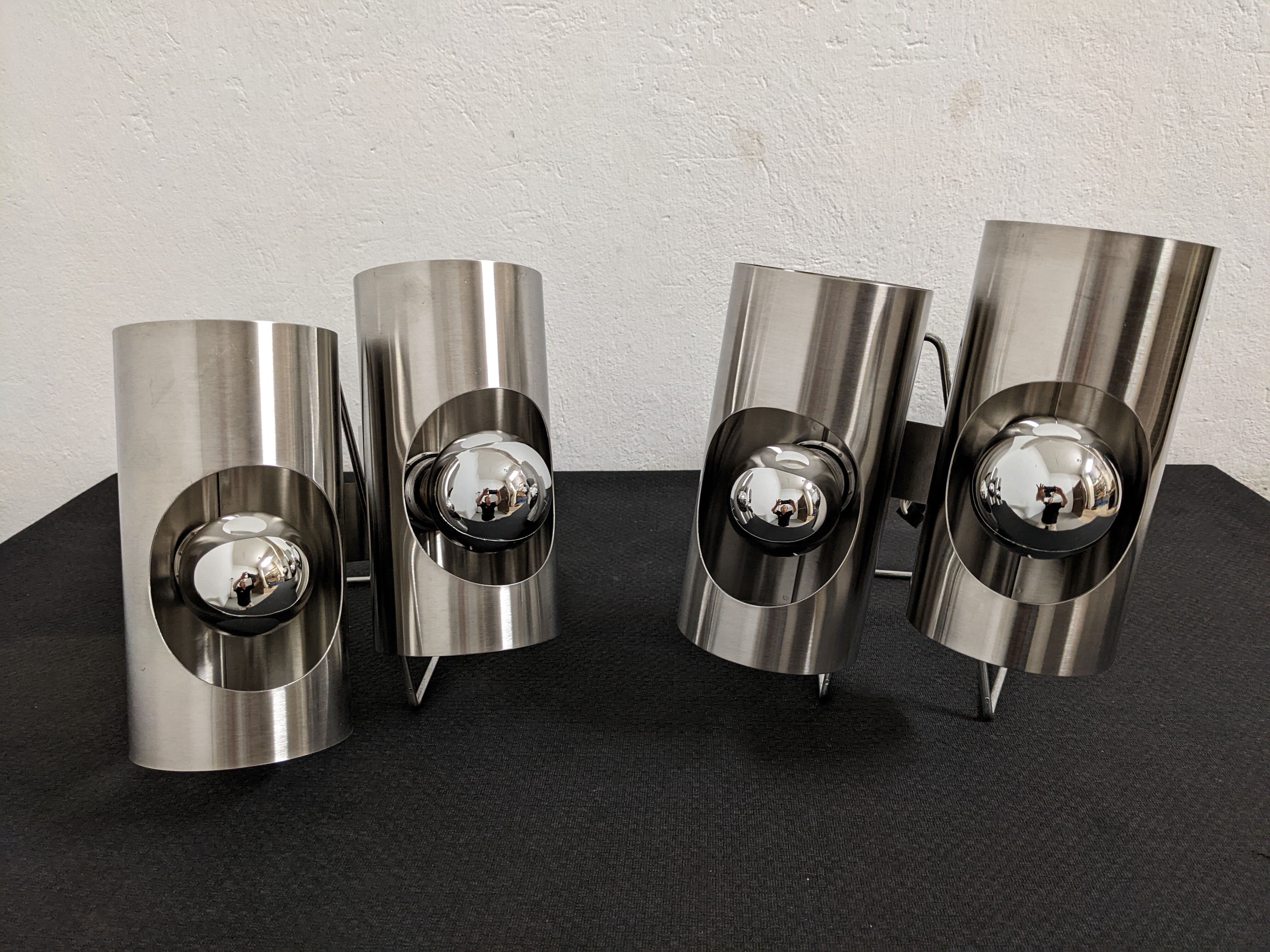 Pair of double wall lamps space age of the 60s/70s