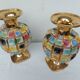 PAIR OF CERAMIC VASES DOREE, POLYCHROME, VINTAGE ITALY 60'S