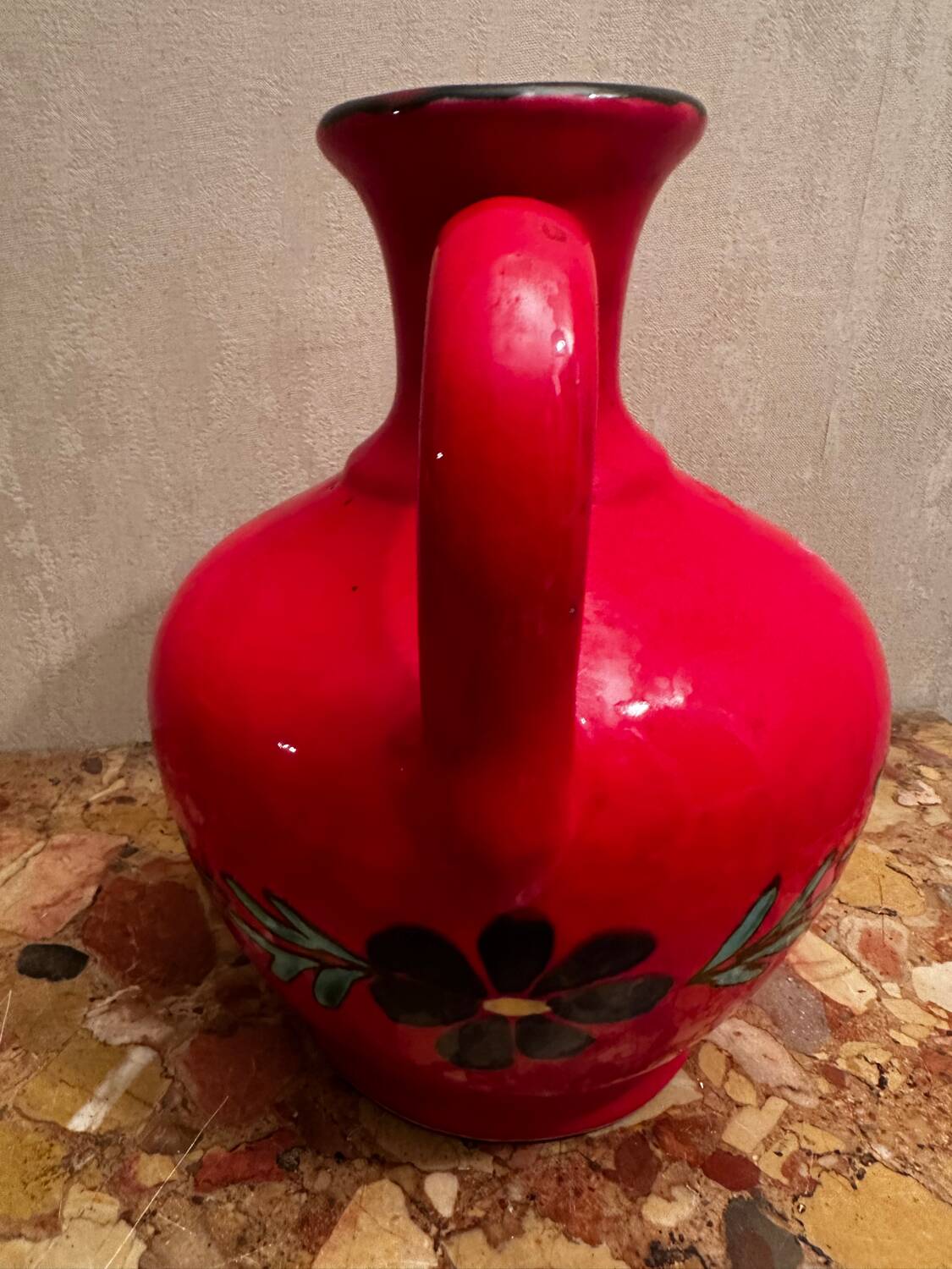 Vintage 1960s ceramic amphora vase H 27 cm