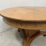 Charles X style maple veneer table and chair set, 20th century