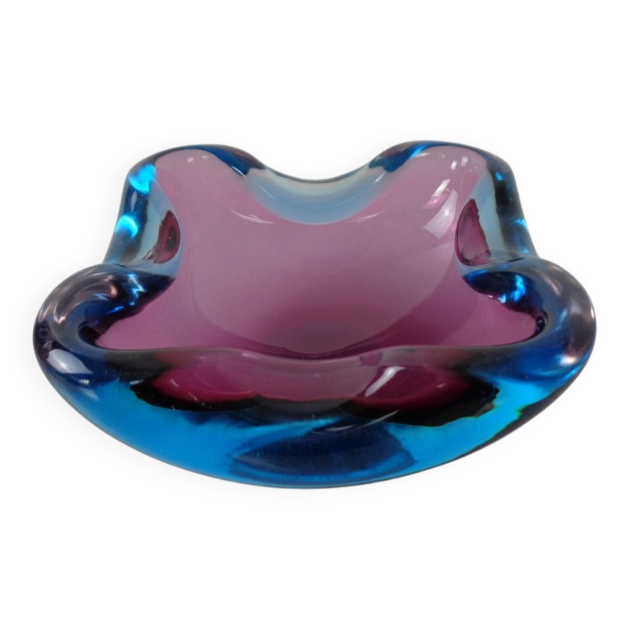 Sommerso Murano Glass Ashtray, Italy, 1960s