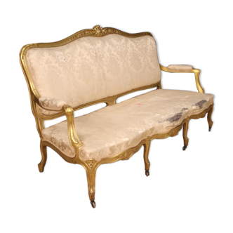 French golden sofa in Louis XV style