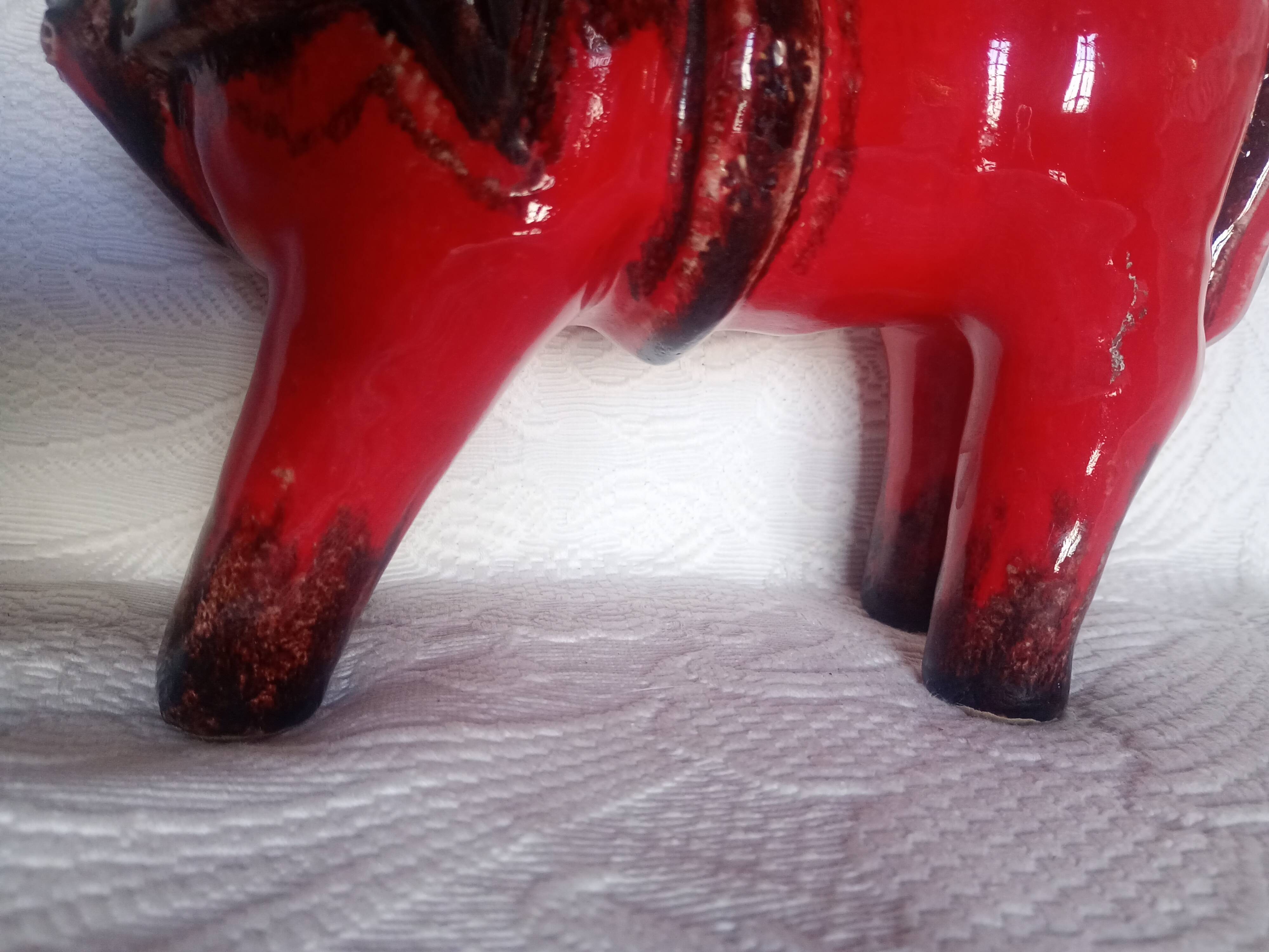 Bitossi - Aldo Londi - Red Roman Horse - glazed ceramic