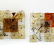 Venini Italy two wall lamps patchwork years '70 space age glass