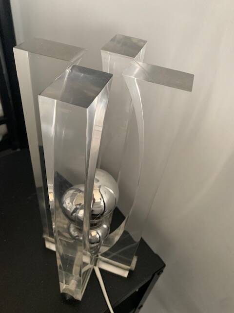 Vintage plexiglass lamp André Jean Doucin