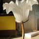 Wall light old swan collar wall in brass and frosted glass, good floral shape.