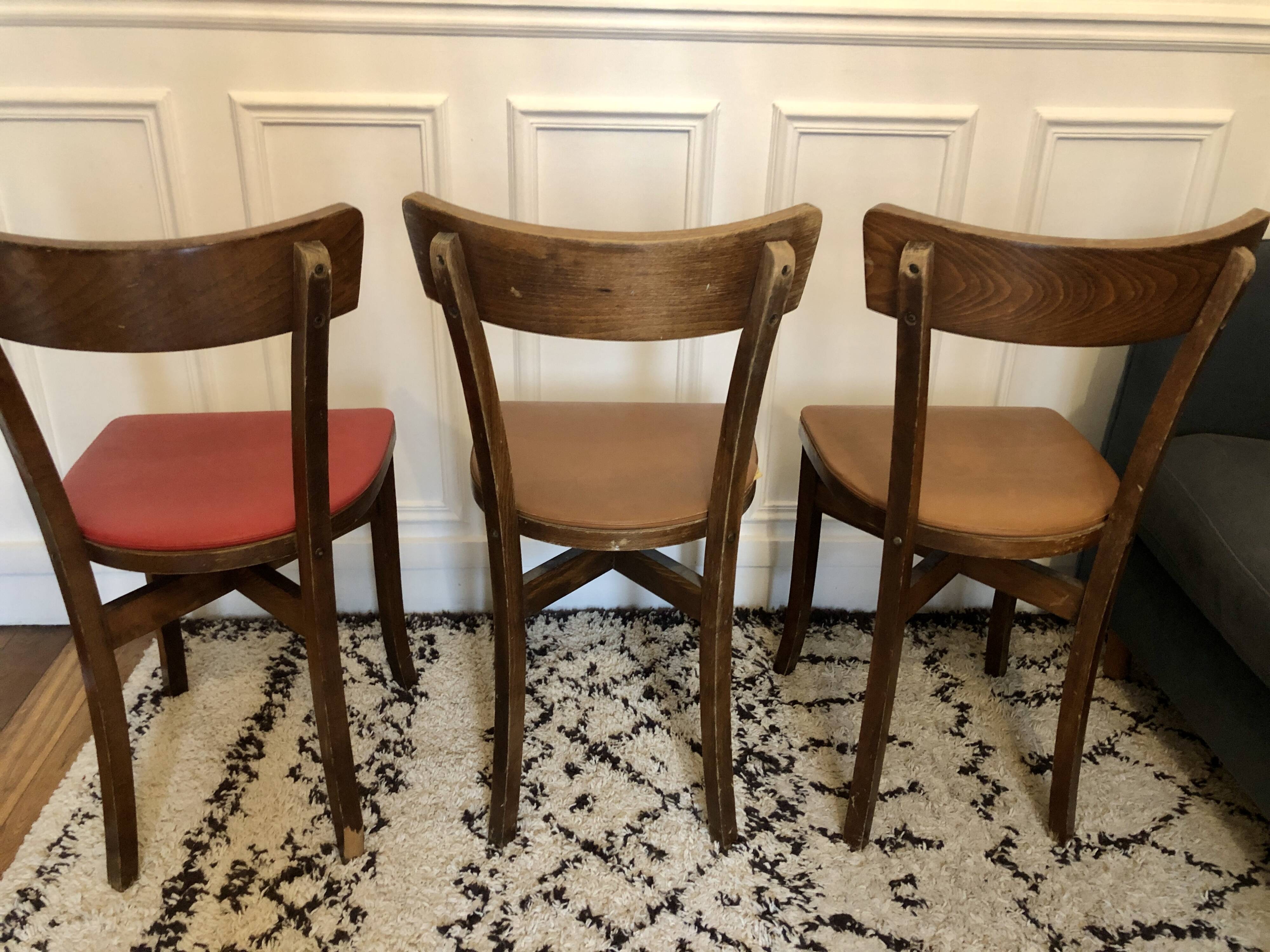 Set of 3 vintage bistro chairs