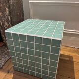 Jade ceramic cube side table 35x35 cm