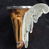 Exceptional pair of art deco wall lights by ezan france & copper metal