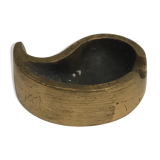 Cendrier ancien bronze doré forme virgule objet du fumeur vintage