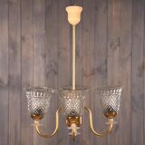 Lustre vintage 4 lumières brocante plafonnier