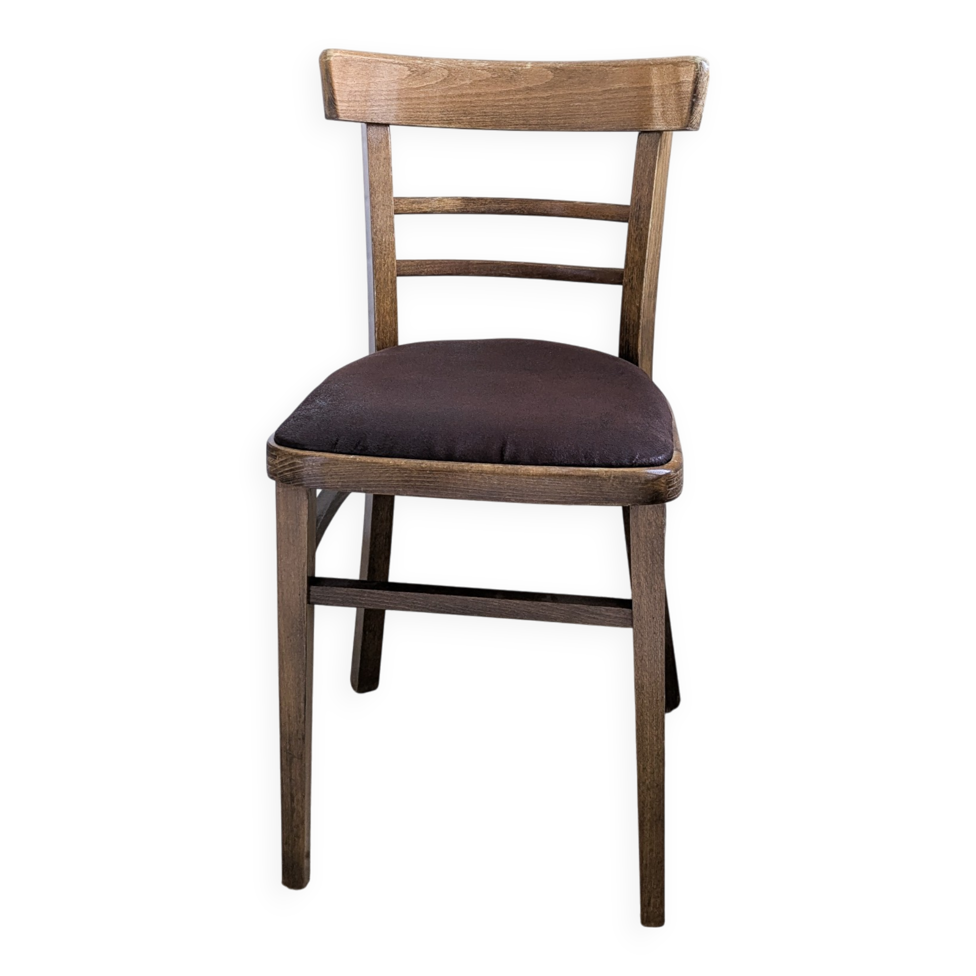 15 chaises Frankfurter vintage, bois foncé, assise rembourrée