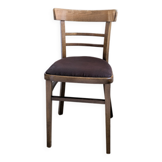 15 chaises Frankfurter vintage, bois foncé, assise rembourrée