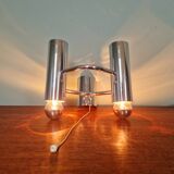 Double wall light in chromed metal, G. SCOLARI, 70s