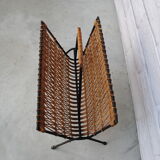 Vintage wicker magazine holder