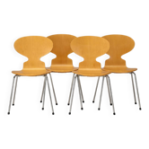 4 Arne Jacobsen ANT 3101 chairs, Fritz Hansen edition 1986