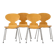 4 Arne Jacobsen ANT 3101 chairs, Fritz Hansen edition 1986