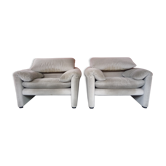 Pair of armchairs Maralunga Vico Magistretti Cassina