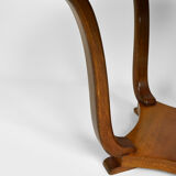 Art Deco round pedestal table in walnut veneer, circa 1930