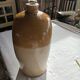 Flacon à whisky en grès de Bristol, à côtés plats, 2 gallons, victorien (vers 1900)