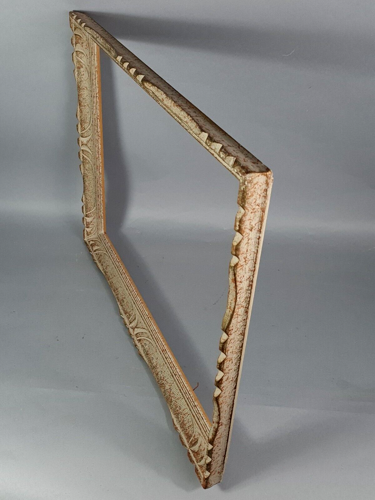 Old frame 68x48 foliage 58x41 cm carved wood ceruse style Montparnasse SB