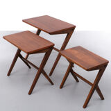 Vintage Nesting Tables in Walnut by Bengt Ruda Sweden 1950s