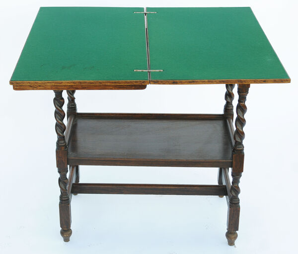 table à jeux pieds torsadés