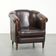 Dark sheepskin club armchair with unique design in English style