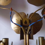 Brass double water lily wall lamp