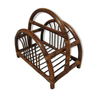 Rattan magazine holder, bamboo and wicker