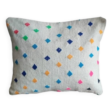 Berber cushion with bright tiles