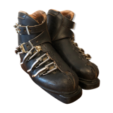 Old leather ski boots
