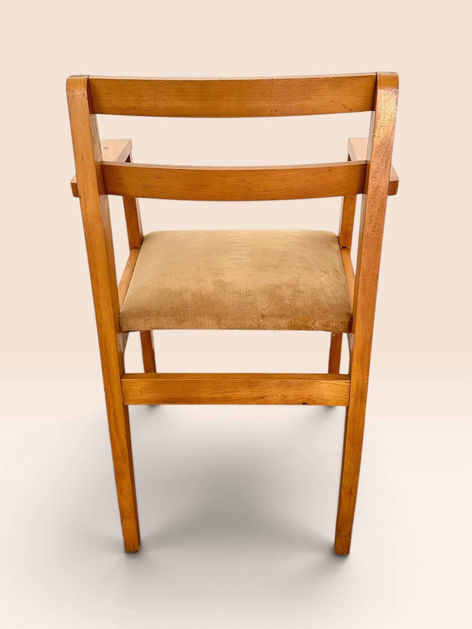 Mid-century armchair in blonde beech
