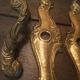 Louis xv style brass crutches and plaques