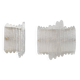 Pair of Modern Italian Murano Glass and Brass glacier Wall Sconces