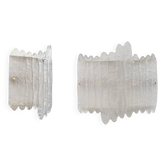 Pair of Modern Italian Murano Glass and Brass glacier Wall Sconces