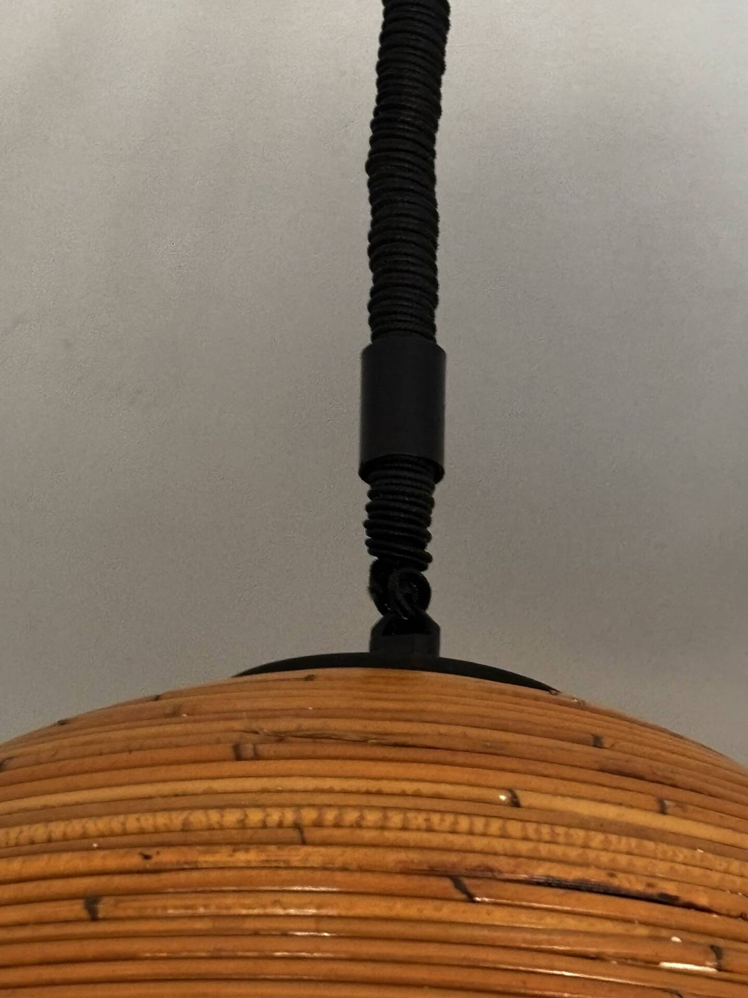 Large rattan pendant light from the 1970s.