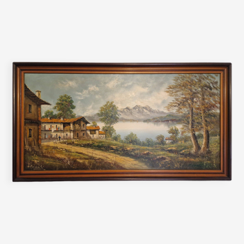 Tableau ancien paysage de m. pesanti