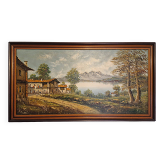 Tableau ancien paysage de m. pesanti